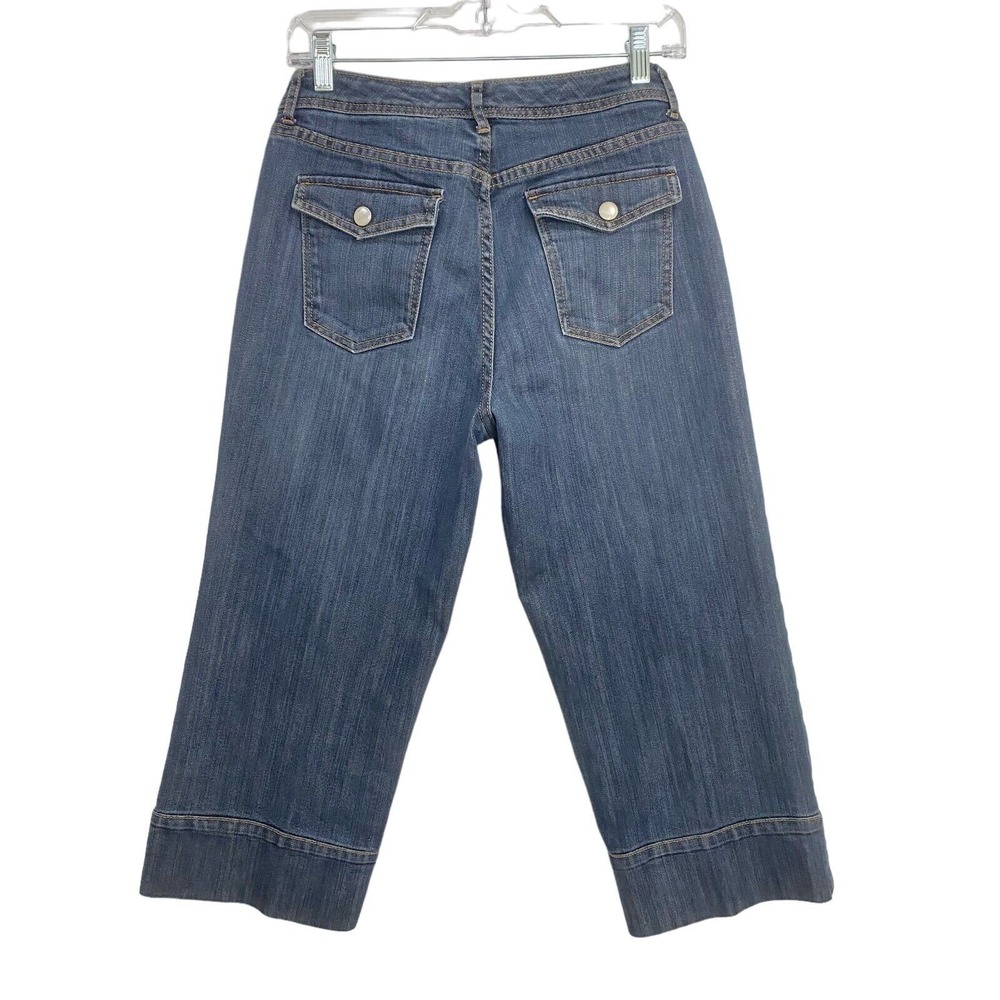 Chico's Women's Platinum Capri Jeans Size Small 4 Blue Denim Back Pockets - Picture 2 of 16